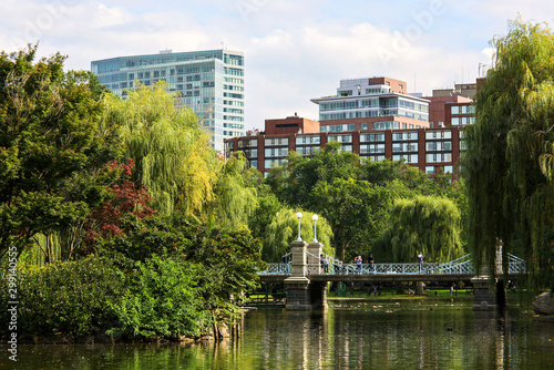 Slika na platnu Modern buildings and park in Boston city