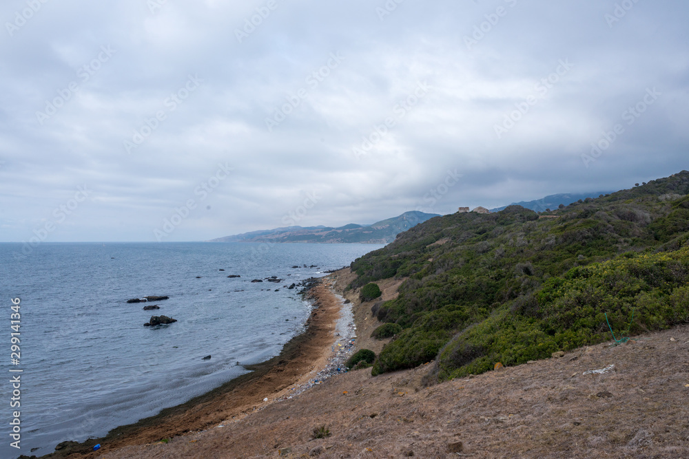 Costa las sands beach a cloudy day in the natural park of Algeciras Costa las sands beach a cloudy day in the natural park of Algeciras