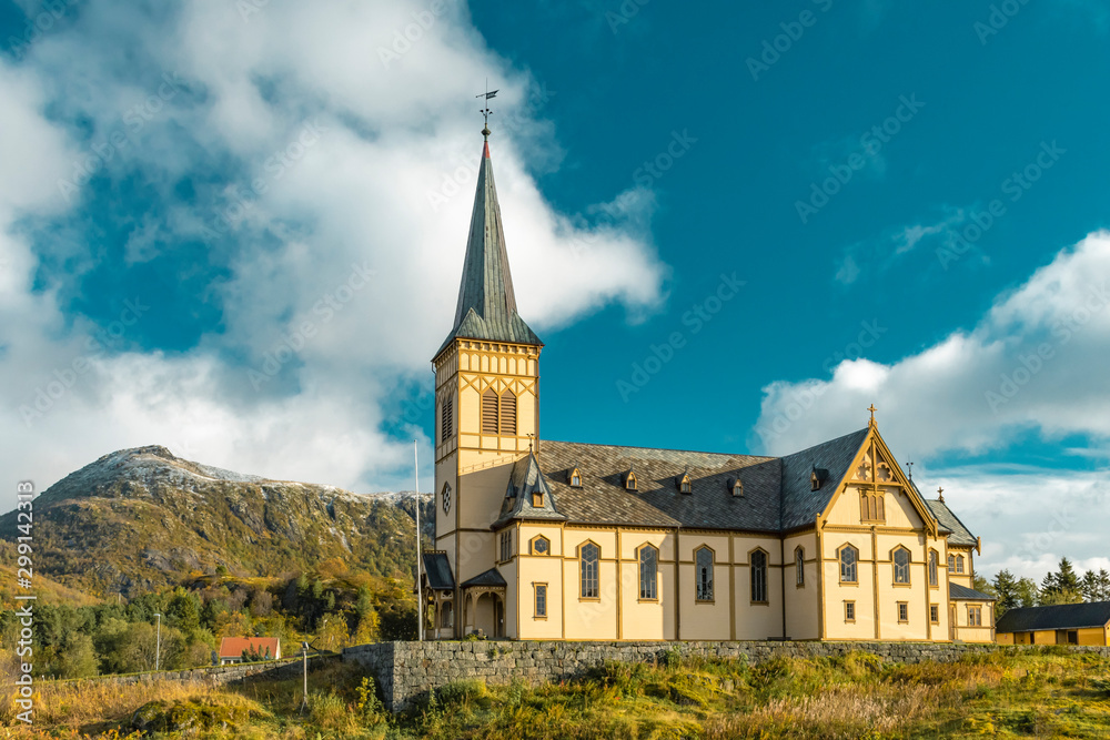 Vågan Church called Lofoten Cathedral in Norway