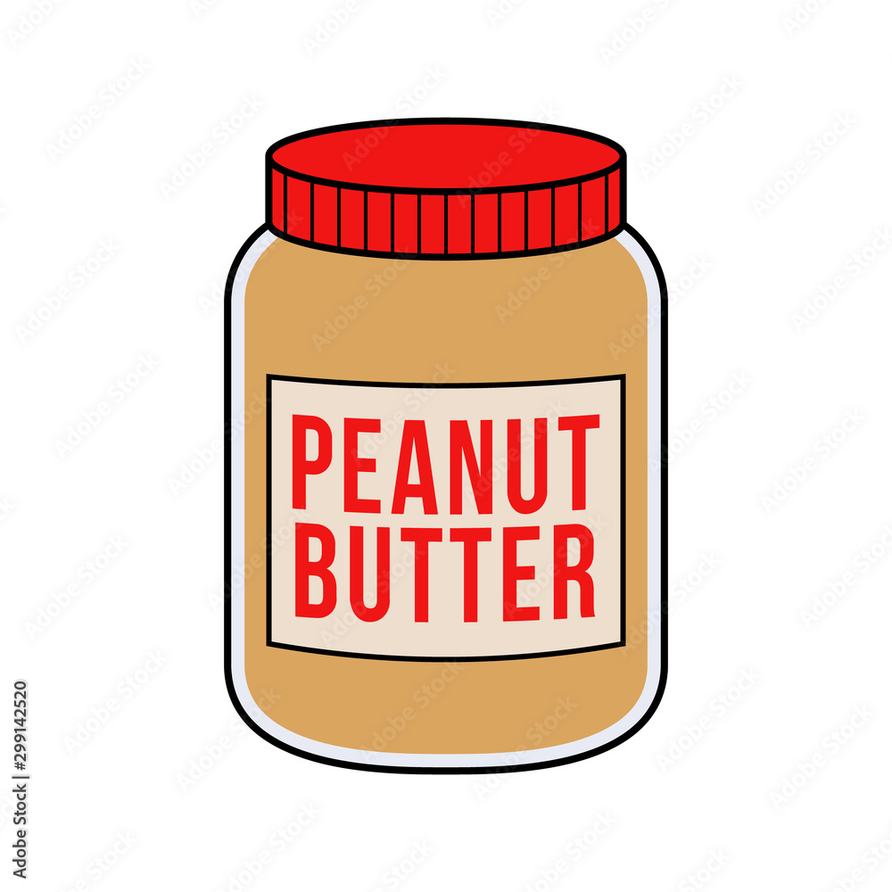 Cartoon Jar Of Peanut Butter Illustration Stock Vector Adobe Stock