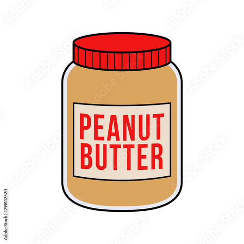 Cartoon Jar of Peanut Butter Illustration