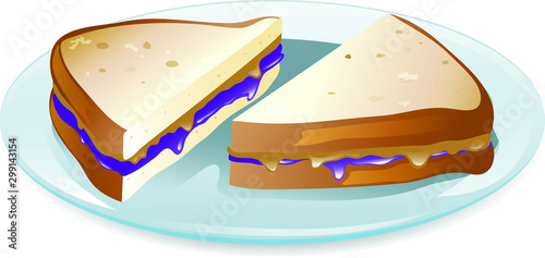 Peanut Butter and Jelly Sandwich illustration