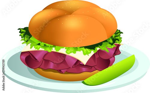 Roast Beef Sandwich Illustration