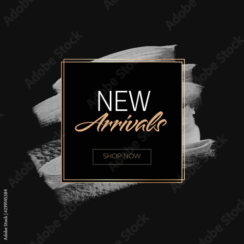 New Arrivals Sale sign over art paint background vector illustration. 