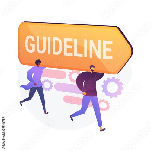 Guideline and regulation. Corporate law and policy. Company specification, instruction, directive rulebook. Office management design element. Vector isolated concept metaphor illustration