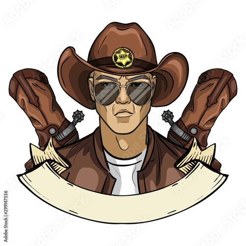 Hand drawn sketch cowboy icon