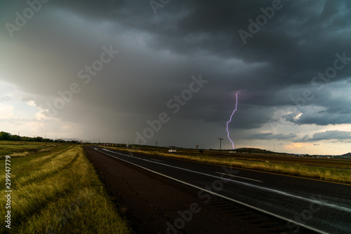 road and lightning