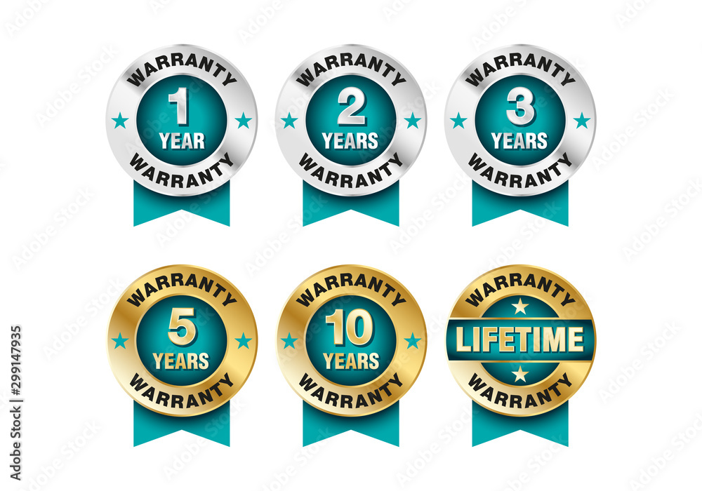 Quality certification warranty badge icon set Quality certification warranty badge icon set