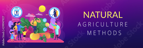 Healthy eating, vegetarian diet, eco veggies. Free from pesticide and herbicide foods, organic farming products, natural agriculture methods concept. Header or footer banner template with copy space.