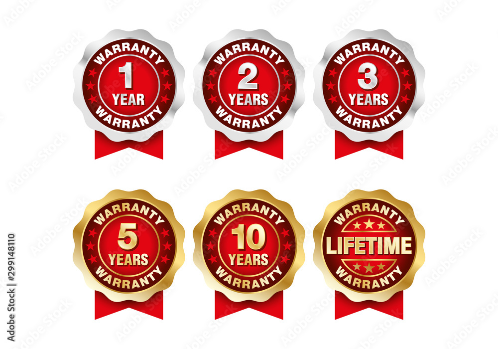 Quality certification warranty badge icon set Quality certification warranty badge icon set