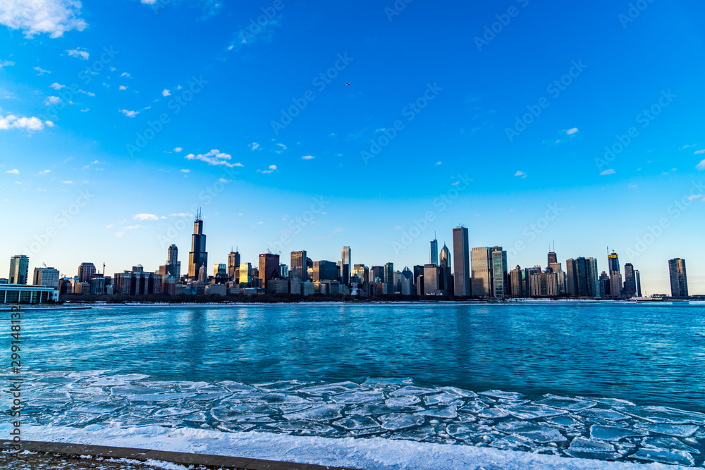 Obraz premium panorama chicago zima