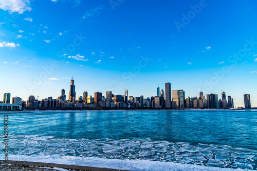 chicago skyline winter