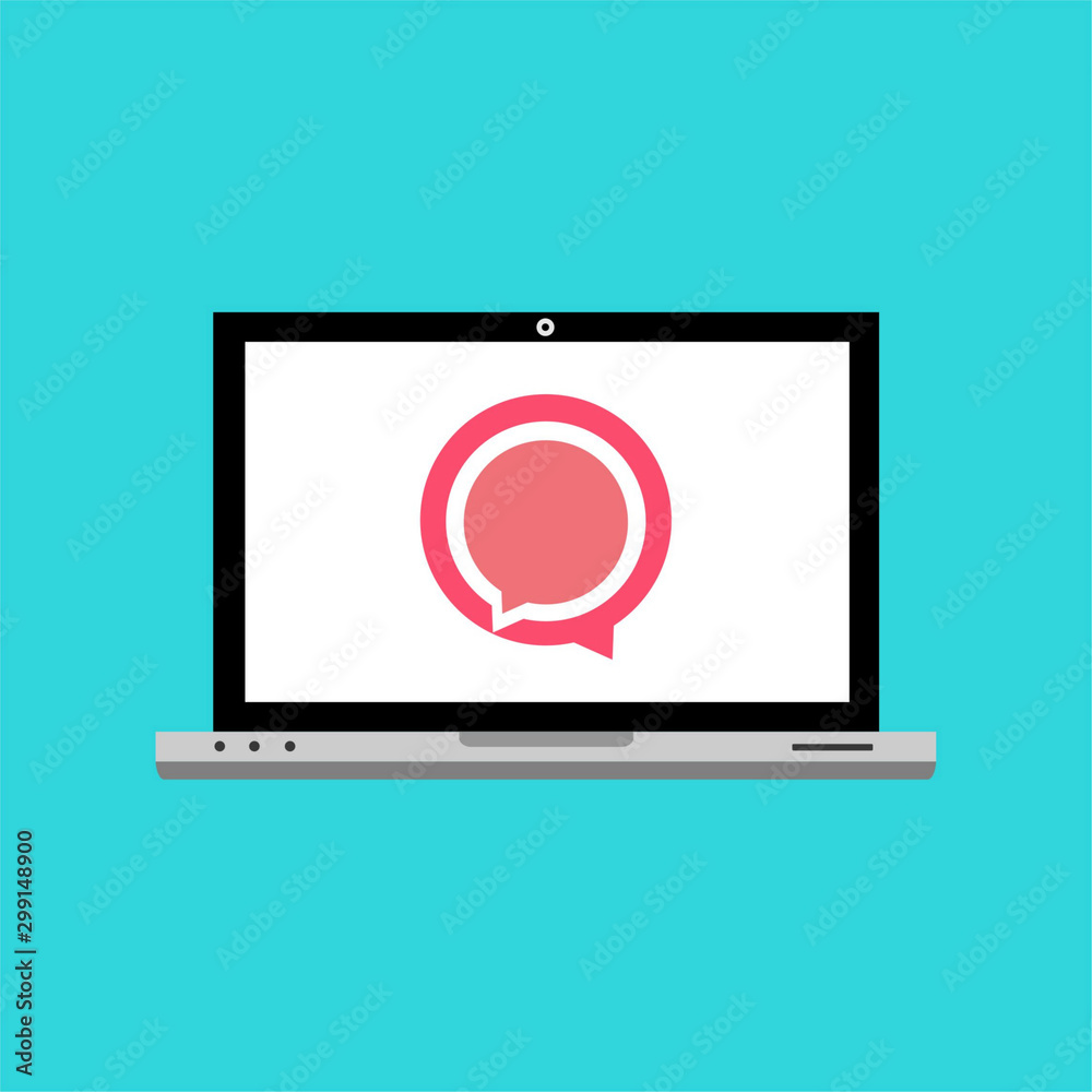 New message notification concept on laptop vector illustration template New message notification concept on laptop vector illustration template