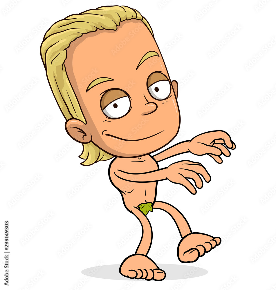 Cartoon funny walking blonde boy character. Layered EPS ready for  animations. Isolated on white background. Vector icon. Stock Vector | Adobe  Stock