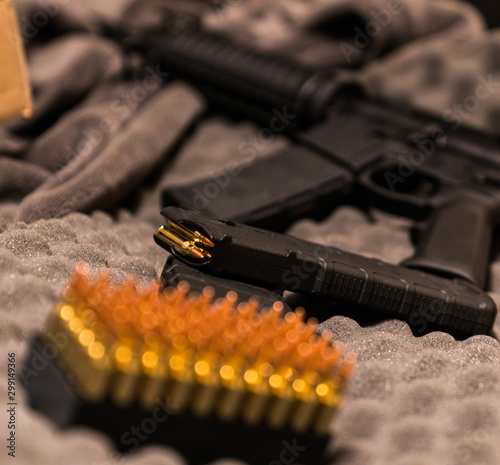 rifle and ammunition