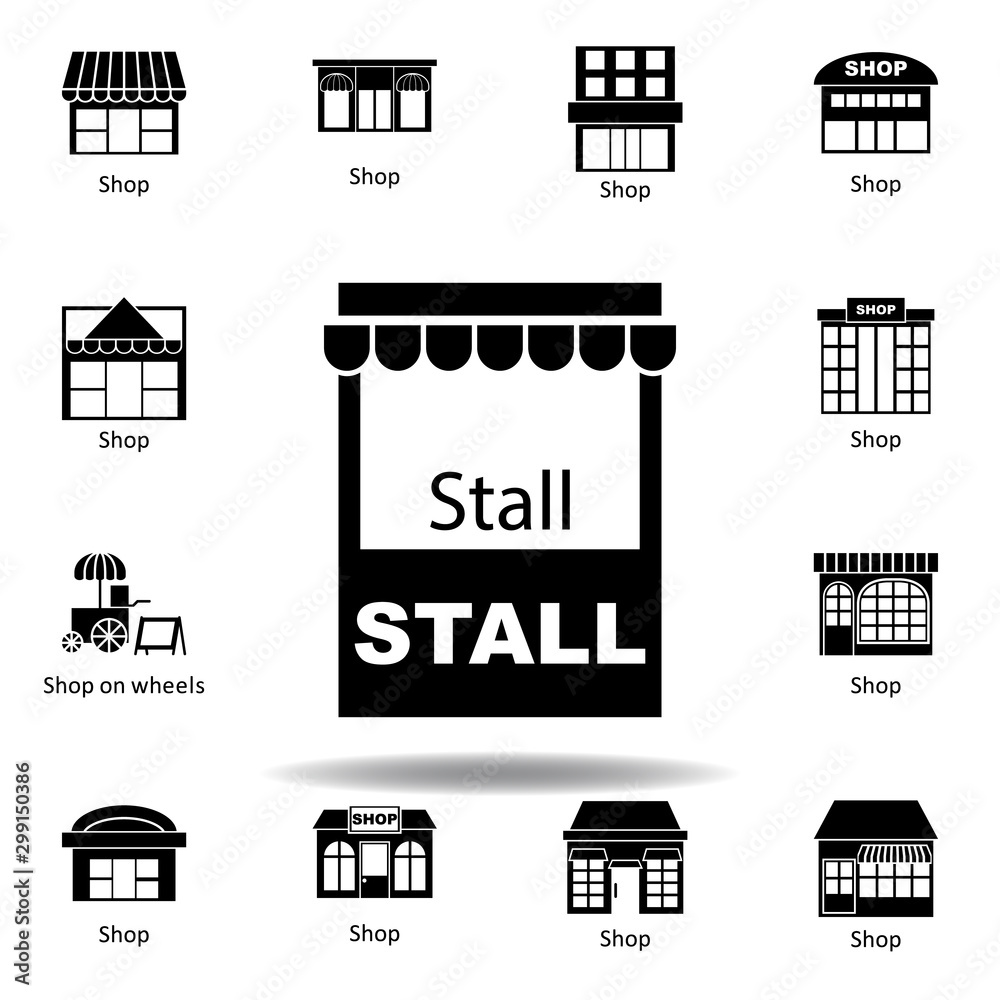 stall icon. Signs and symbols can be used for web, logo, mobile app, UI, UX
