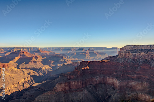 South rim of grand canyon in the morning