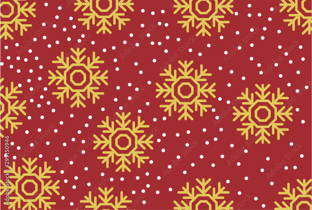 Fondo rojo con copos de nieve amarillos. Fondo rojo con copos de nieve amarillos.