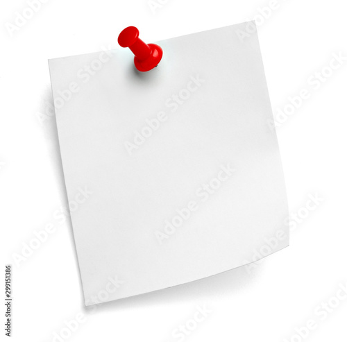note paper push pin message red white black