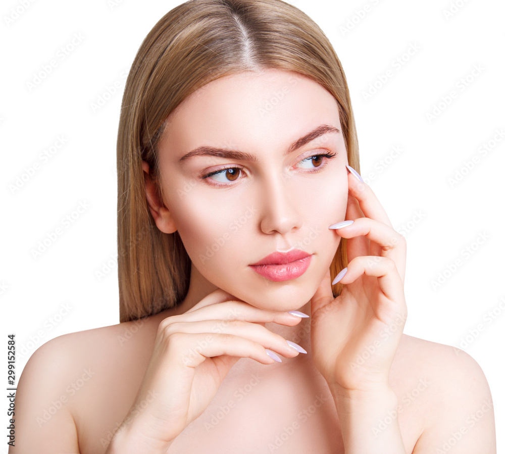 Portrait of young woman with perfect makeup and skin. Portrait of young woman with perfect makeup and skin.