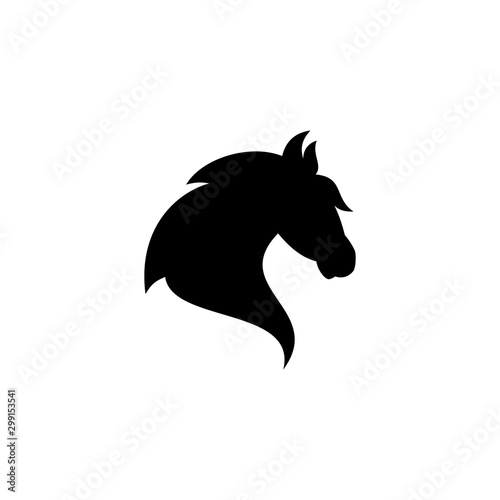 Fototapeta Naklejka Na Ścianę i Meble -  Creative, simple silhouette head horse vector icon