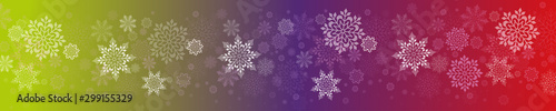 Christmas design with a set of graceful white snowflakes
