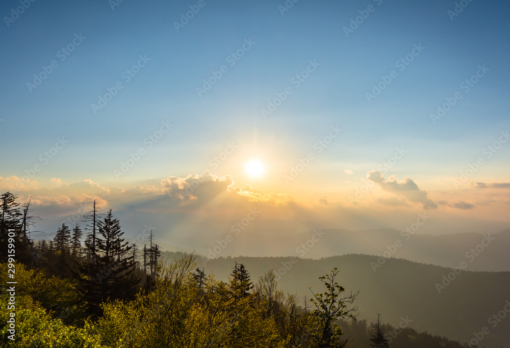 Sunrise view form Clingmans dome ,Great Smoky Mountains National Park, North Carolina USA. Sunrise view form Clingmans dome ,Great Smoky Mountains National Park, North Carolina USA.
