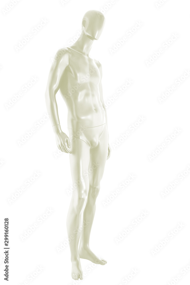Gloss color mannequin male isolated