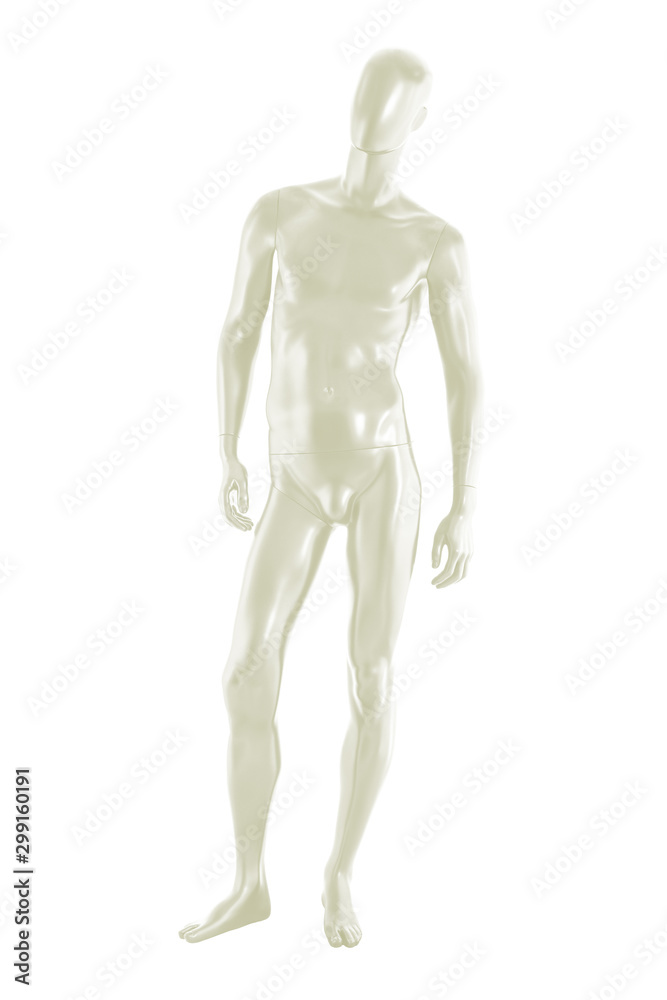 Gloss color mannequin male isolated