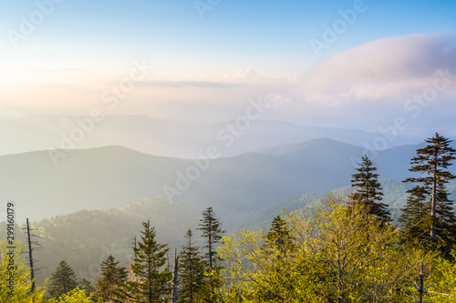 Sunrise view form Clingmans dome ,Great Smoky Mountains National Park, North Carolina USA