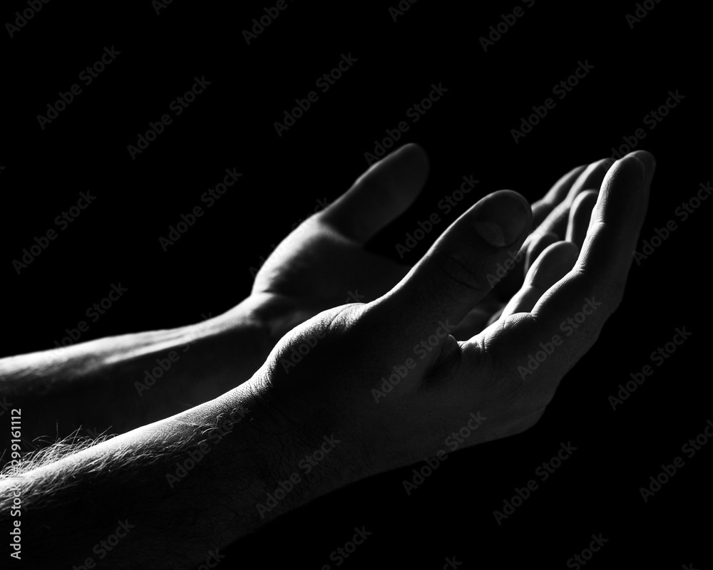 Fototapeta premium Hand pray allah ask beggar begging belief believe