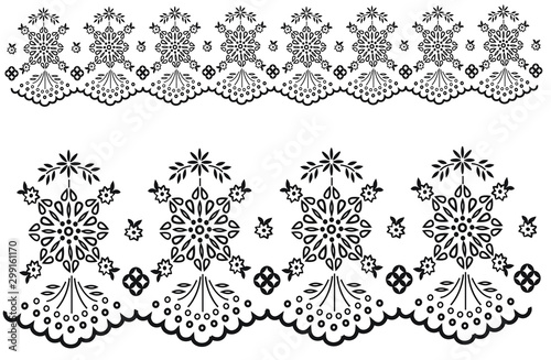 lace seamless pattern. 3Dillustration. technical drawing. embroidery artwork. vector line graphic. Broderie anglaise photo