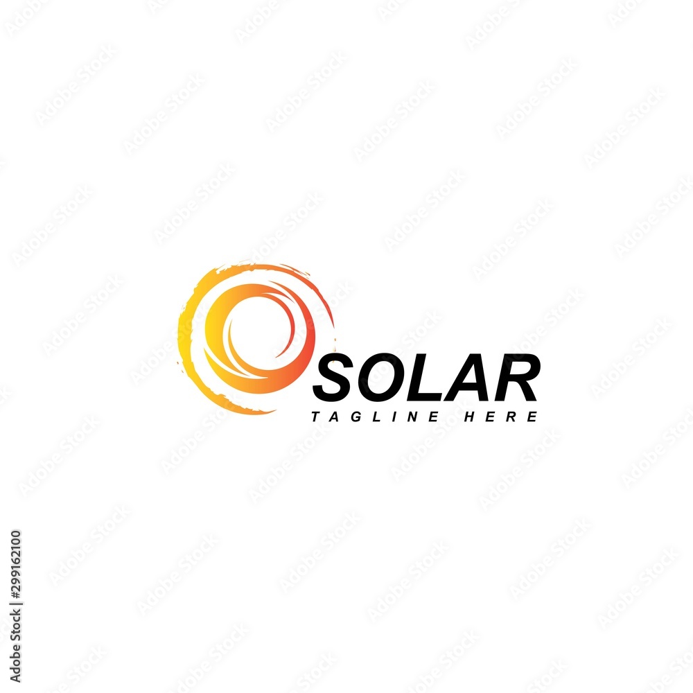 Solar logo design vector template.Abstract circle symbol