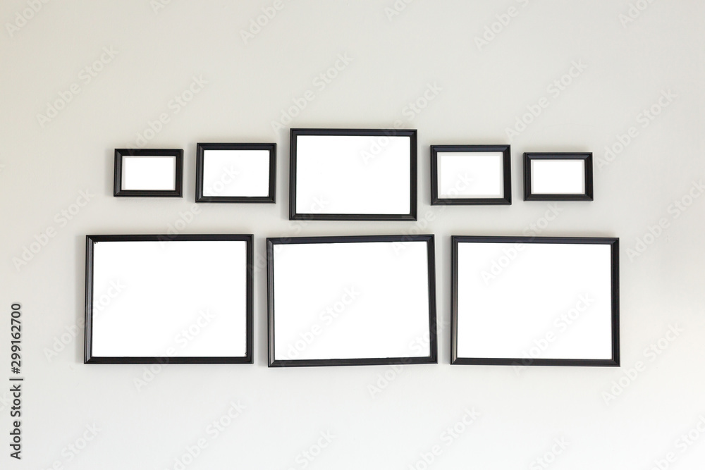 wooden frames, hanging on the wall, mock up wooden frames, hanging on the wall, mock up