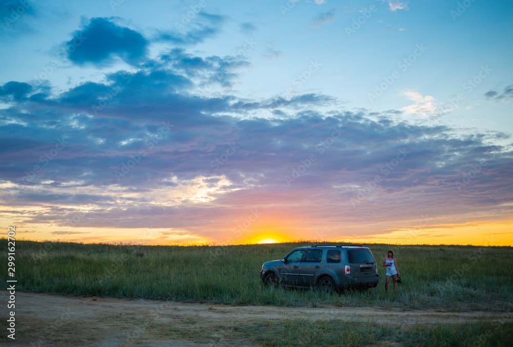 Fototapeta premium car on the road