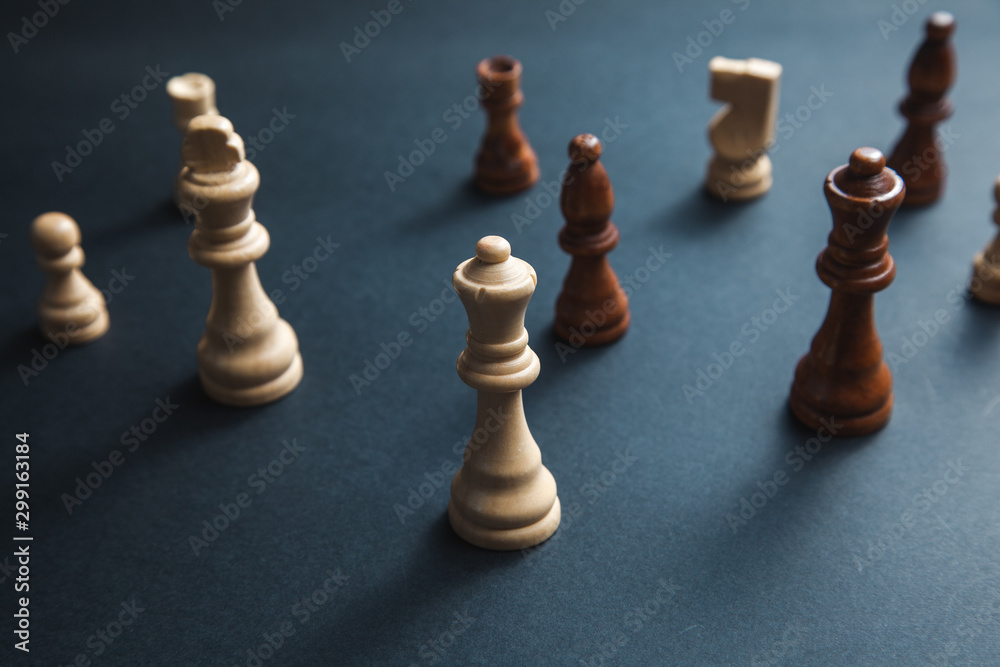 chess stones on the dark background chess stones on the dark background
