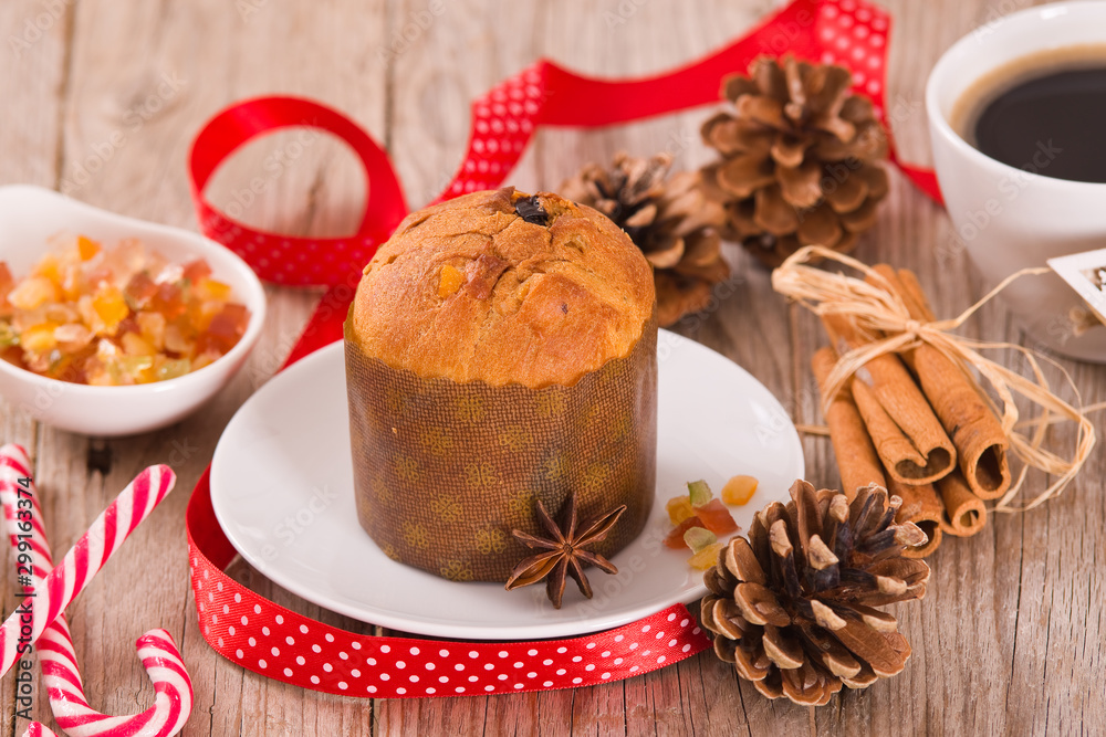 Panettone, italian christmas cake . Panettone, italian christmas cake .