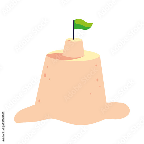 Isolated sand castle vector design