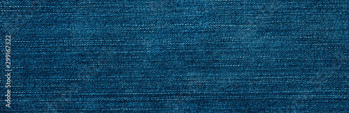 Blue denim texture. Background. Panorama.