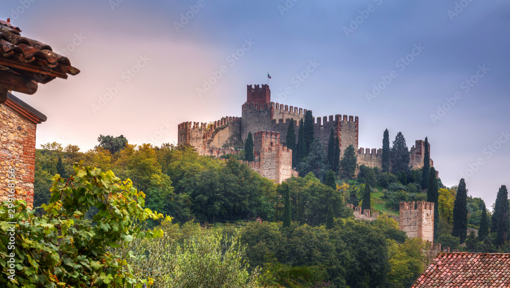 Medieval Castle of Soave in the province of Verona, Italy