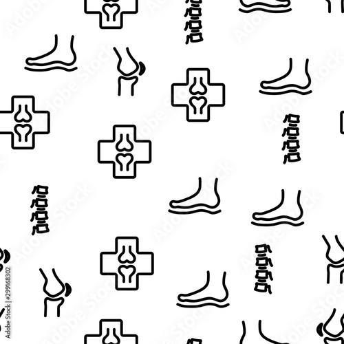 Orthopedic Vector Seamless Pattern Thin Line Illustration