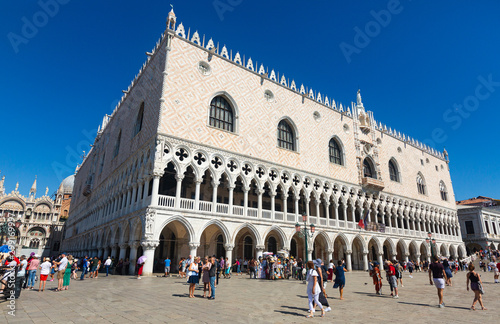 Palazzo ducale on San Marco square at sunny day, Venice photo