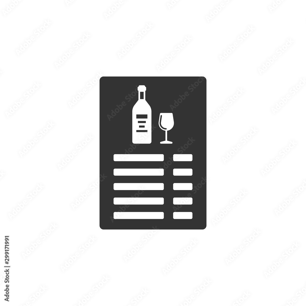 Wine list icon. Menu symbol design. Stock - Vector illustration can be used for web. Wine list icon. Menu symbol design. Stock - Vector illustration can be used for web.