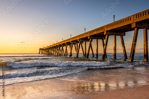Johnnie Mercers Fishing Pier at sunrise in Wrightsville Beach east of Wilmington,North Carolina,United State. photo