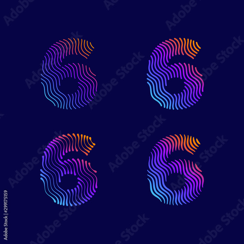 6 Number Modern Unique Wave Line for fashion decoration background cover wall graphic element for all company profile and personal with high end look