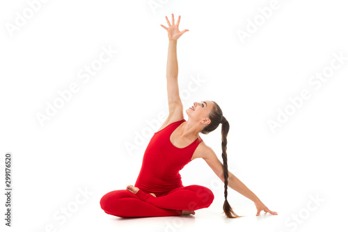 young woman meditation in a yoga pose