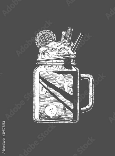 cocktails in mason jar and shaker