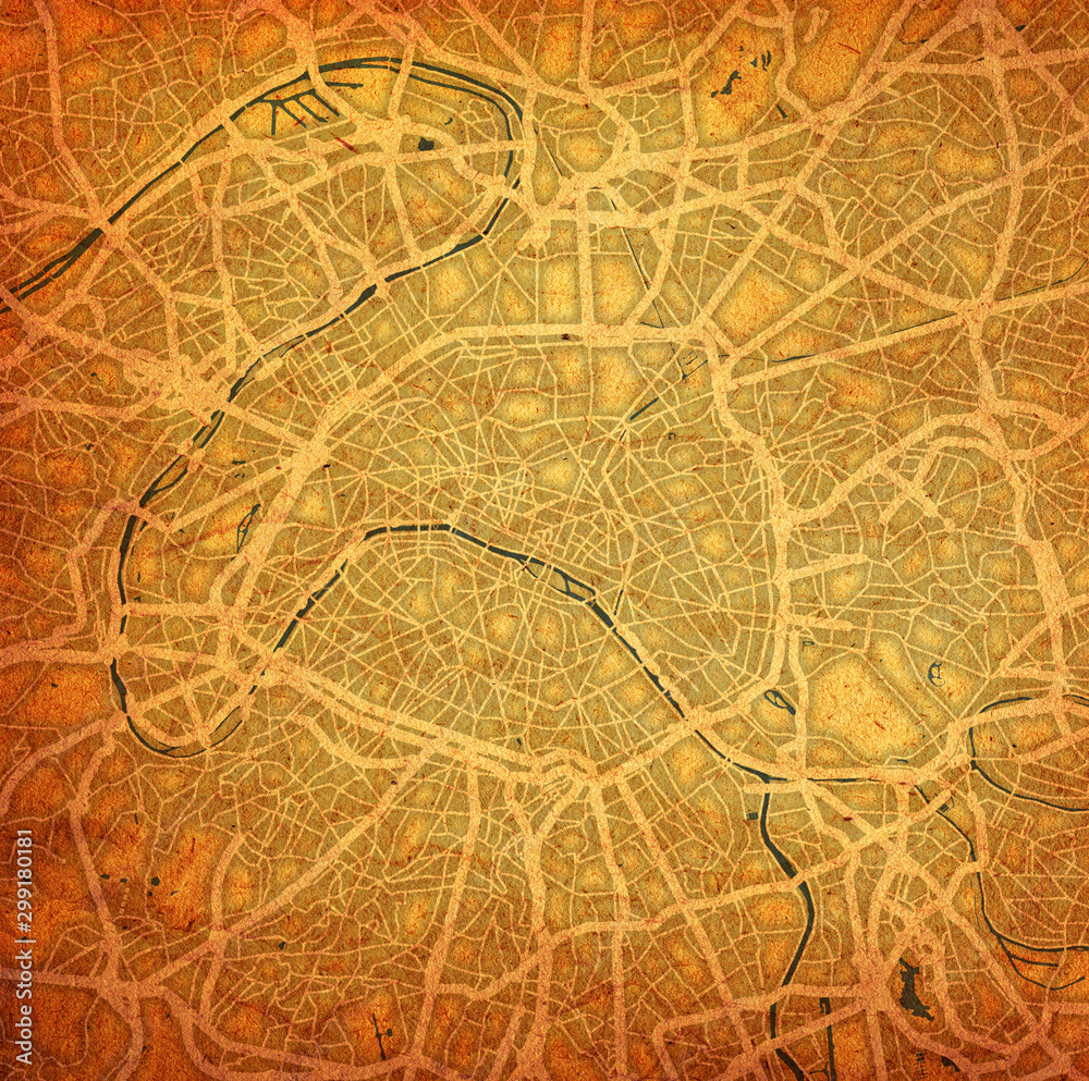 Obraz premium map of roads in city of Paris