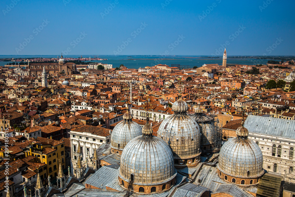 Obraz premium Aerial view on Venice city from the bell tower st mark s campanile Italy