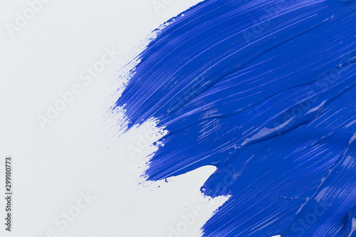 Blue color stroke of the paint brush